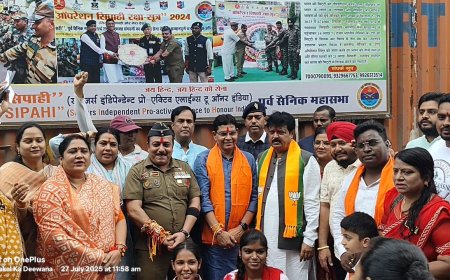 भाजपा सैन्य प्रकोष्ठ ने सीमा पर तैनात जवानों को भेजी राखियां 