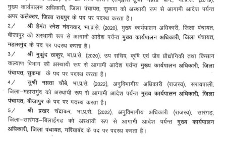 5 IAS अधिकारियों के तबादले