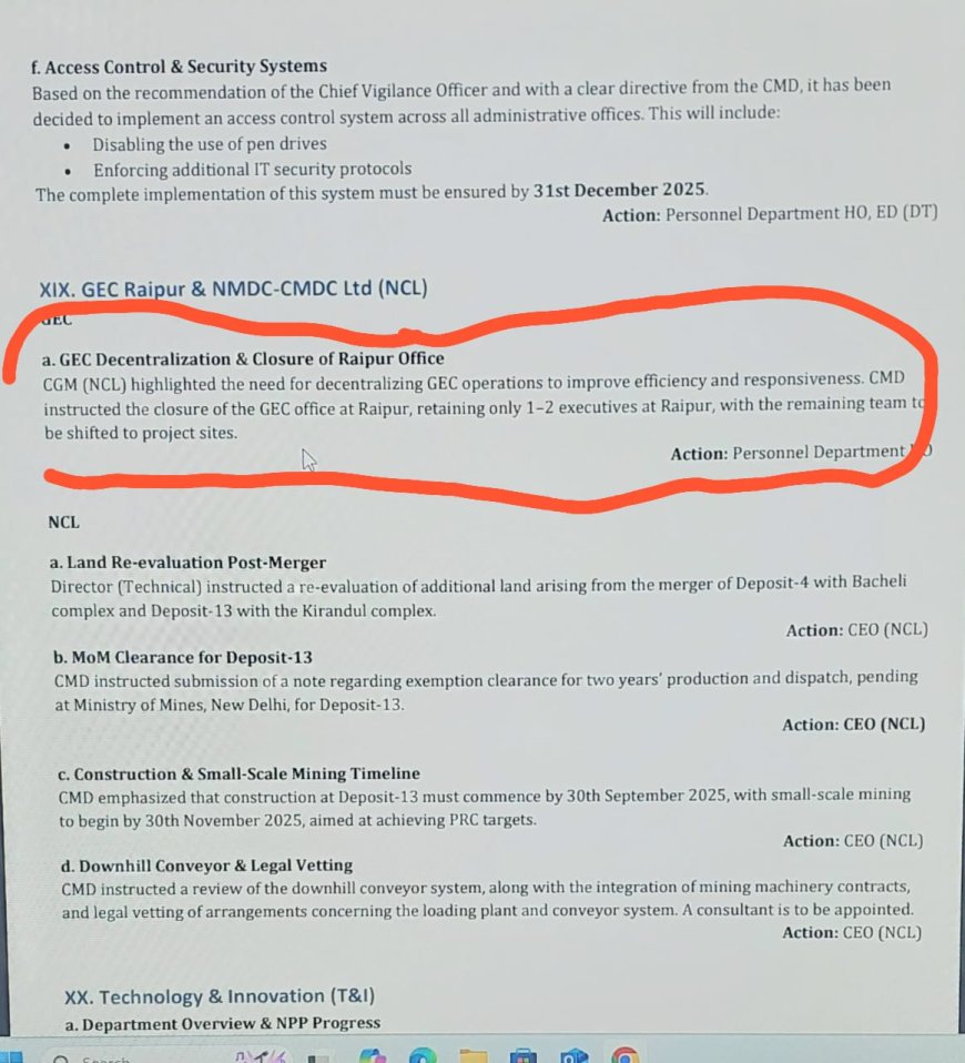 आरोप , एनएमडीसी के जीईसी रायपुर को बंद करके हैदराबाद ले जाने पर भाजपा नेता मौन क्यों हैं?