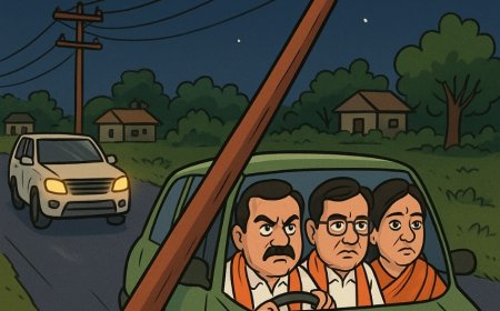 गैन्दाटोला से छुरिया लौटते समय भाजपा नेताओ के रास्ते मे बीच सड़क पर खम्बा रख रोकने का प्रयास? 