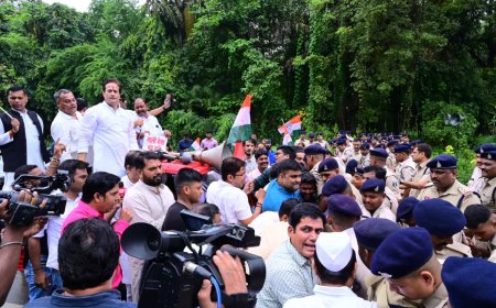 मंत्री कश्यप के निवास का घेराव करने जा रहे कांग्रेस कार्यकर्ताओं को पुलिस ने रोका