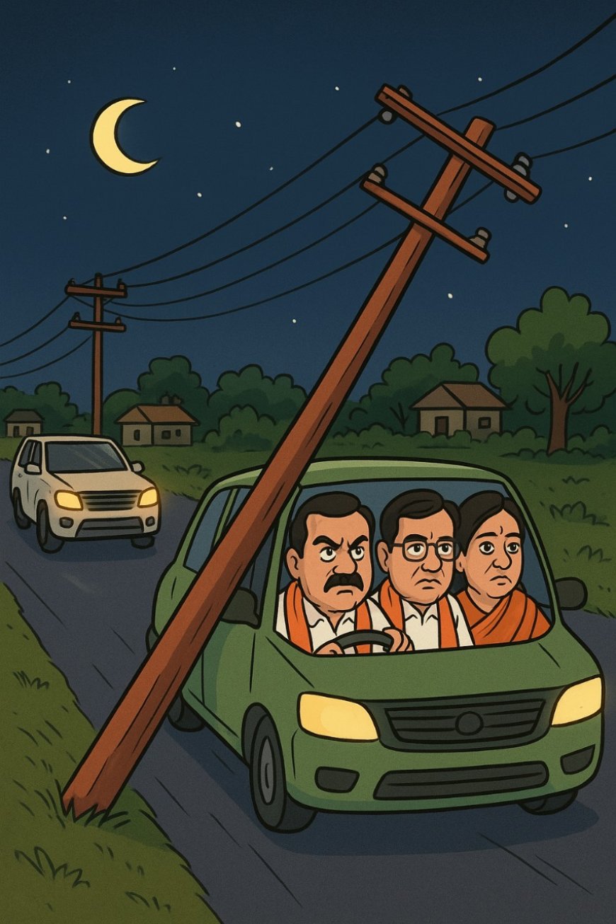 गैन्दाटोला से छुरिया लौटते समय भाजपा नेताओ के रास्ते मे बीच सड़क पर खम्बा रख रोकने का प्रयास? 