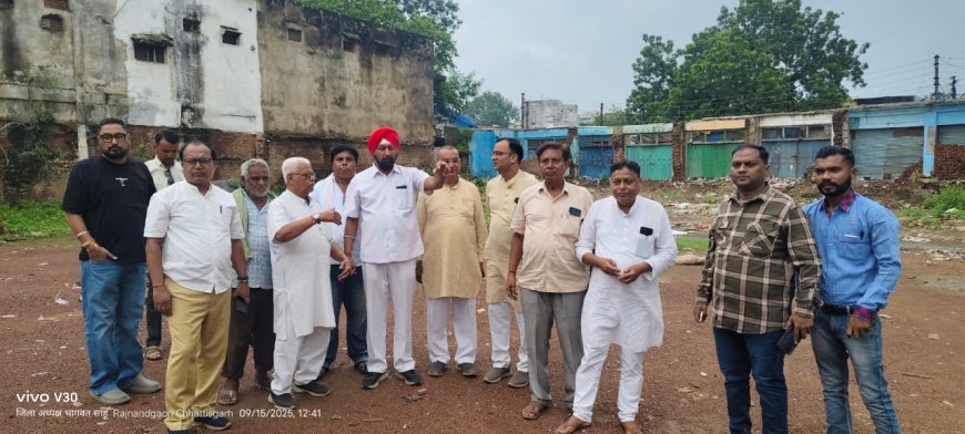 AlCC महासचिव सचिन पायलेट का 18 सितम्बर राजनादगांव आगमन को लेकर कार्यक्रम स्थल का काग्रेसीयो ने लिया जायजा